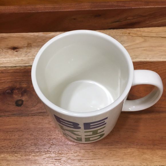 Be Kind Friendly Coffee Mug Cup Room Essentials Stoneware Blue Green Letters - Picture 5 of 7